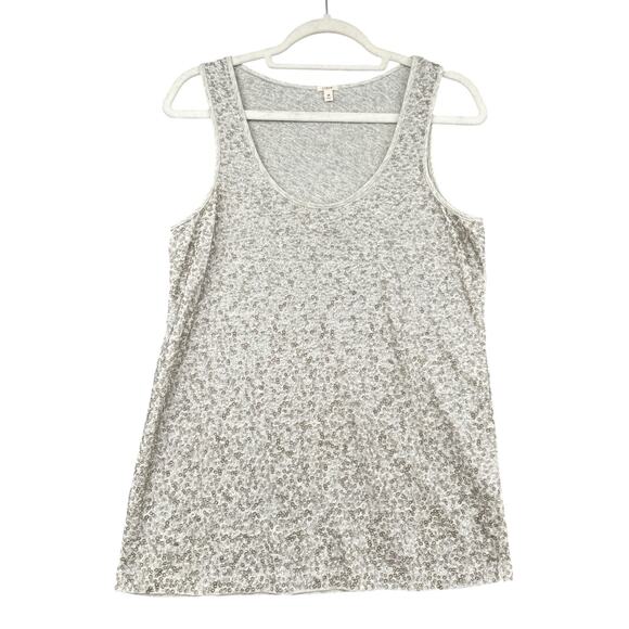 J. Crew Tops - J.Crew‎ Grey Silver Sequin Sleeveless Scoop Neck Embellished Tank Top Medium